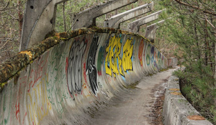 The 1984 Olympic bobsleigh run is now a canvas for street artists